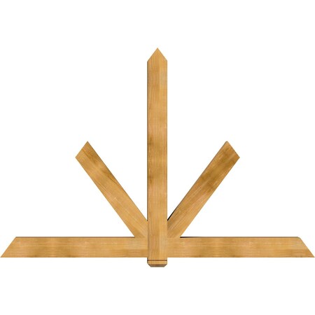 Ekena Millwork Kennewick Rough Sawn Timber Gable Bracket, Western Red Cedar, 96"W x 64"H x 6"D x 6"F, 16/12 Pitch GBW096X64X0606KEN00RWR